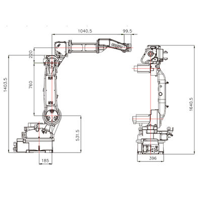 SF6-C2080 con 10KG el brazo robótico del alcance de la carga útil 2080M M como el robot industrial y robot de soldadura