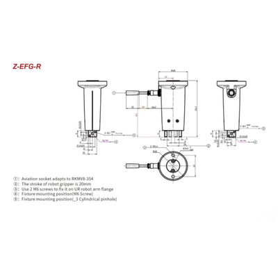 Abrazadera de la garra de AXIS Hitbot Z-EFG-R del brazo mecánico 6 para el coger como Cobot