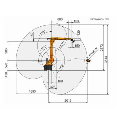 KR robótico 16 R2010 de AXIS del manipulante 6 del brazo para soldar con autógena la soldadora de laser