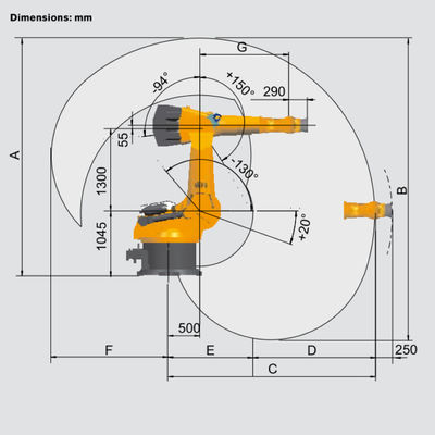 Brazo 6 AXIS del robot de soldadura del robot de soldadura de laser KR360 para la máquina de la soldadura por puntos