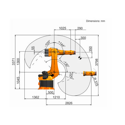 6 selección robótica industrial y lugar del KR 500 del brazo de AXIS R2830 para manejar el robot
