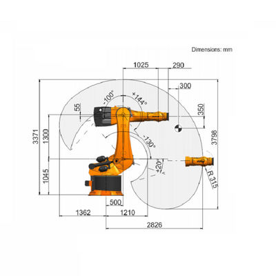 Robot industrial del brazo robótico industrial de 6 AXIS con la carga útil clasificada del robot industrial del kuka de 600 kilogramos