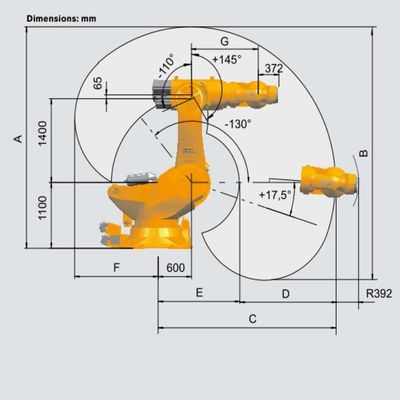 Soldadura por puntos 1000 del titán del KR de AXIS del brazo 6 del robot de soldadura como soldadora