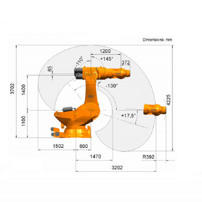 Robot industrial del brazo robótico industrial de 6 AXIS con la carga útil clasificada del robot industrial del kuka de 1000 kilogramos