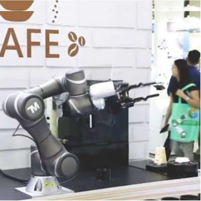 El robot colaborativo TM5-700 escoge y coloca el brazo 6 AXIS del robot como Cobot