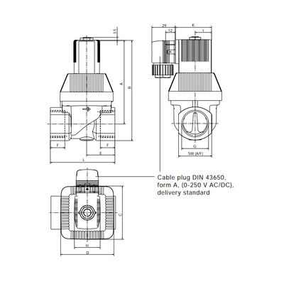 Tipo 6221 manera de la válvula de pistón 2/2 Servo-ayudada como válvula electromagnética para el alto aire pulsado y comprimido