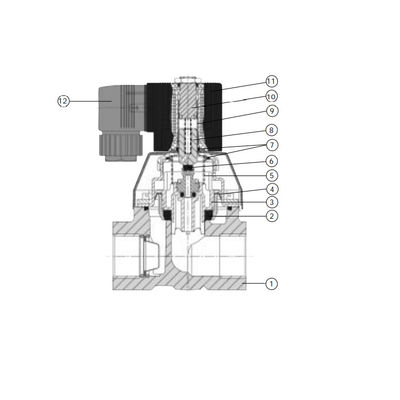 Tipo 6221 manera de la válvula de pistón 2/2 Servo-ayudada como válvula electromagnética para el alto aire pulsado y comprimido