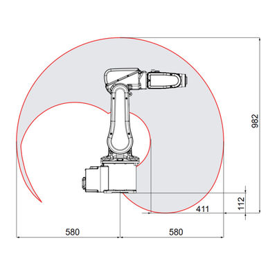Brazo robótico industrial de ABB IRB 120 6 AXIS para la carga útil flexible y compacta del brazo del robot industrial de la producción 3 kilogramos
