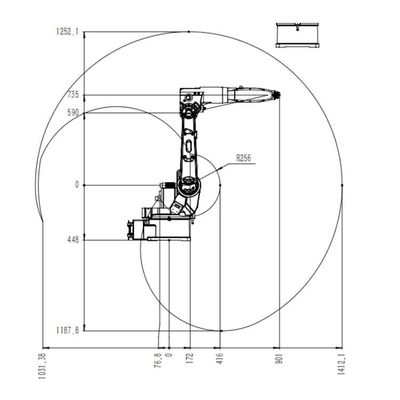 Robot de soldadura de MIG de la soldadora robótica del robot de soldadura TKB1400-6KG-1412mm