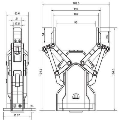 Cosechadora del agarrador AG-95 del robot con el brazo robótico 6 AXIS de UR como robot colaborativo