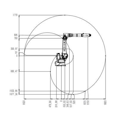 Manipulante robótico 6 AXIS del brazo de la robótica TKB2690-20KG-1921mm que maneja el robot