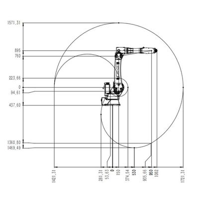 Brazo robótico industrial China TKB2670-20KG-1721mm de 6 AXIS como robot industrial