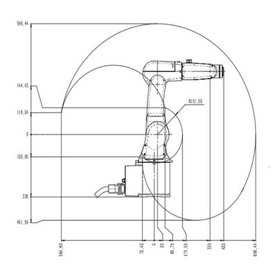 Brazo robótico 6 AXIS del robot TRB050-3kg-616mm de la manipulación de materiales como robot universal