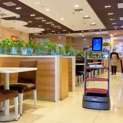 Robot de servicio de restaurantes Zhaocaibao para entrega automática de alimentos como robot de entrega de alimentos
