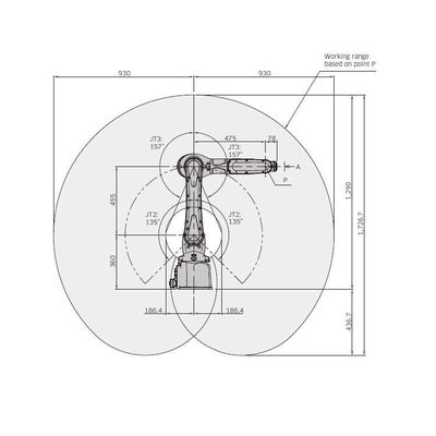 Carga útil robótica industrial 7kg del brazo del brazo RS007L 6 AXIS del robot que maneja el robot