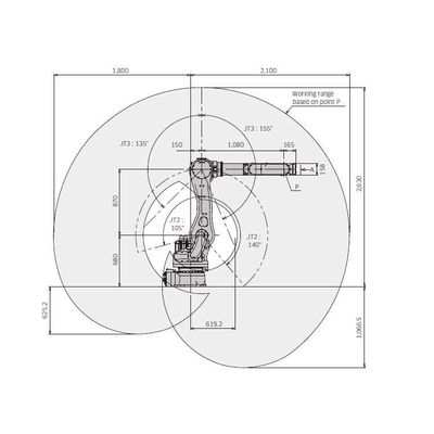 Manipulación del brazo robótico del robot RS080N 6 AXIS para el robot industrial de dirección de cristal