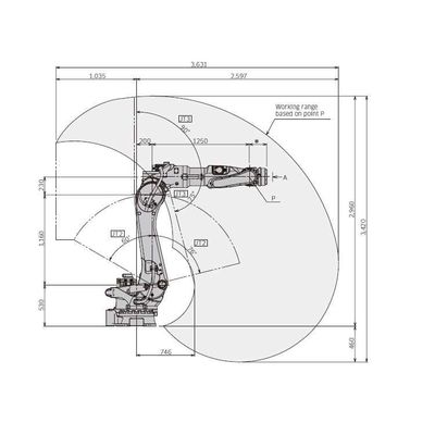 6 carga útil del brazo BX200L 200kg del robot industrial de AXIS como manipulación del robot