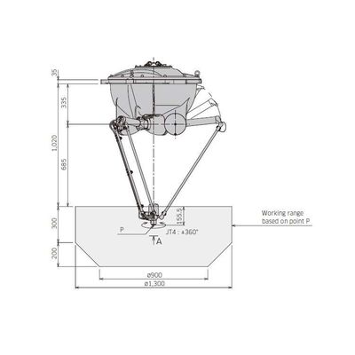Carga útil robótica 3kg de la asamblea YF003N del brazo para el robot del delta de AXIS del robot de montaje 4