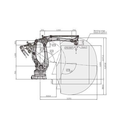 Brazo Palletizer CP300L 4 AXIS del robot para empaletar como robot que empalieta