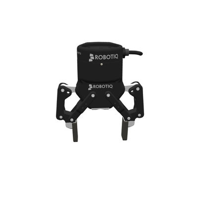 Utilice el trabajo amistoso del agarrador de Robotiq 2F-85 con el robot de Cobot como agarrador del robot para la selección y el lugar como manipulante
