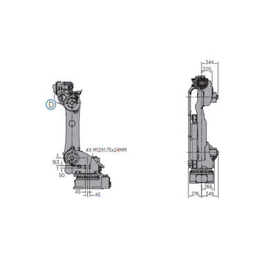Robot de montaje MOTOMAN-GP180 con el brazo del robot de 6 AXIS con la carga útil del agarrador para el robot industrial 180kg