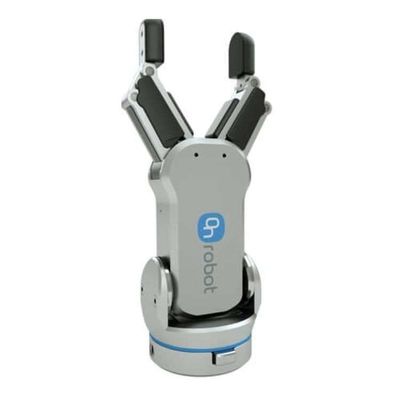 Robótico colaborativo combinado con el agarre de brazo robótico RG2 para manejar el CNC como agarre robótico
