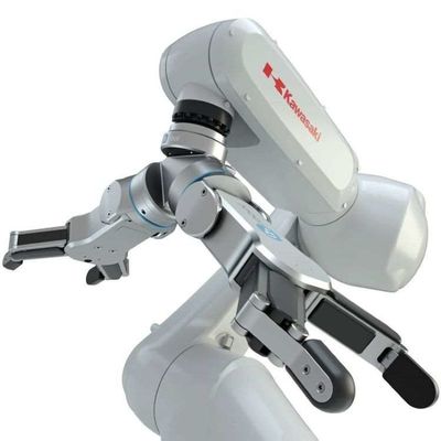 Brazo robótico colaborativo con el finger flexible RG6 del agarrador 2 como agarrador del robot