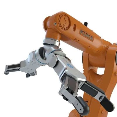 Brazo robótico colaborativo con el finger flexible RG6 del agarrador 2 como agarrador del robot