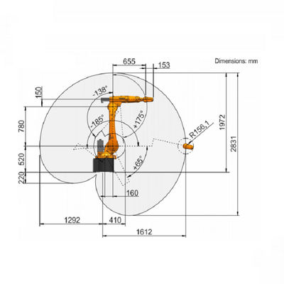El agarrador del robot del robot industrial de Kuka con 6 AXIS arma la carga útil de Kuka de la selección del brazo del robot de 16 kilogramos y de la máquina del lugar