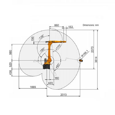 Carga útil R2010 del KR 16 de China del robot industrial del manipulante del brazo del robot de la soldadora de 16 kilogramos