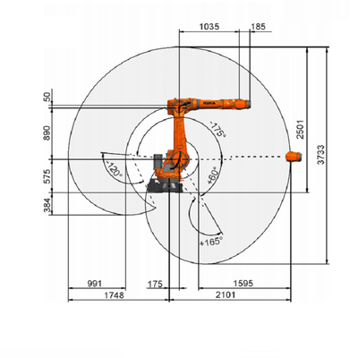 Robot industrial elegante del agarrador KUKA de la robótica de las plataformas del PA R2100 del KR 70 del robot