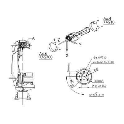 Alto manipulante Racer-7-1.4 del alcance con el alcance de 1436M M como robot industrial de 6 AXIS para la soldadora de ZARC