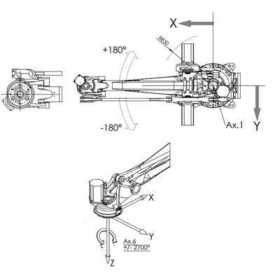 Brazo del robot de la carga útil de COMAU PAL-260-3.1 260KG para dirigir y empaletar