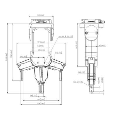 Trabajo del agarrador de la mano del finger del agarrador RG2 dos del robot de ONrobot para el agarrador eléctrico del cobot de UR