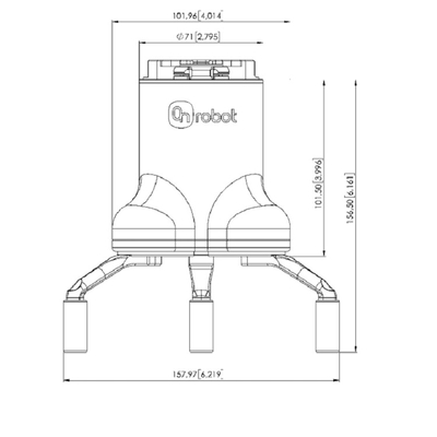 Agarrador adaptante 3FG15 del finger de ONrobot tres eléctrico para el robot de ABB KUKA