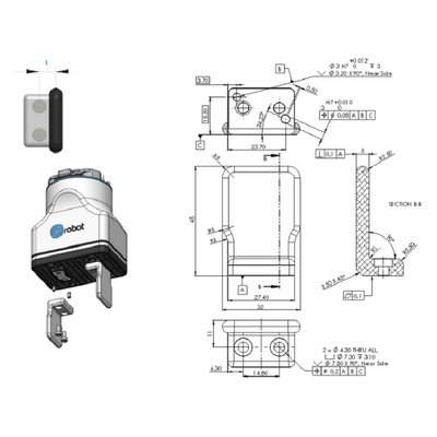 Agarrador eléctrico 2FG7 de la mano del robot del finger de ONrobot 2 para el brazo robótico