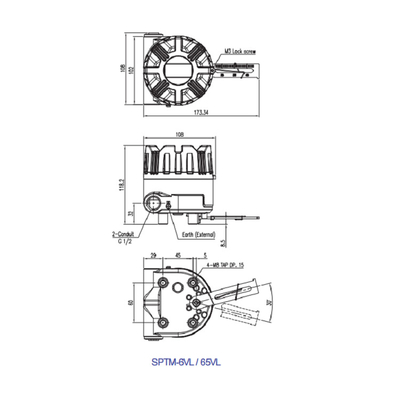 Piezas neumáticas elegantes del transmisor de posición de los accesorios de la válvula de control SPTM-V6