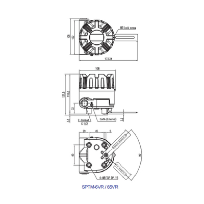 Piezas neumáticas elegantes del transmisor de posición de los accesorios de la válvula de control SPTM-V6
