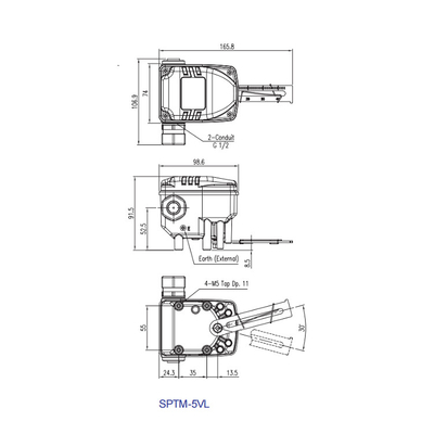 Piezas neumáticas eléctricas elegantes del transmisor de posición de la válvula de control de SPTM-5V
