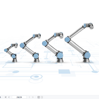 Brazo robótico industrial de Ur3 Cobot con el sistema visual de Cognex del agarrador RG6