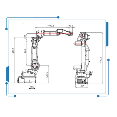 6 robot GBS6-C2080 de la soldadura al arco del chino GBS de AXIS con la soldadora de Ehave CM350AR