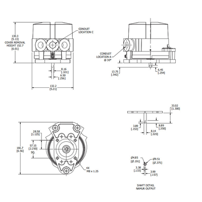 La posición rotatoria de Westlock del interruptor de límite de la válvula de Fisher EZ supervisa 2200 series