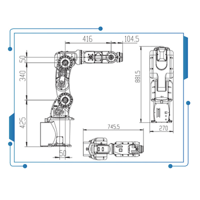 6 asamblea de AXIS Mini Industrial Robot Arm GBS8-K950 con el agarrador