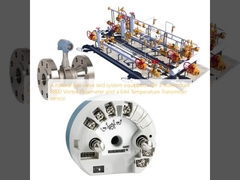 Un sistema de deslizamiento de válvulas de gas natural equipado con un medidor de flujo de vórtice Rosemount 8800 y un sensor de transmisor de temperatura 644.