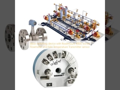 Dispositivo de conmutación de válvula con caudalímetro Vortex Rosemount 8800 y sensor transmisor de temperatura 644